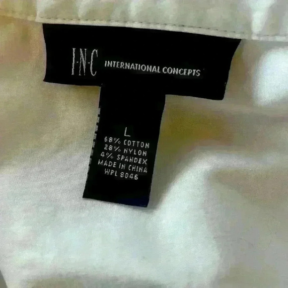 INC International Concepts ladies long sleeve cotton blend blouse Large Exc cond - Picture 7 of 8